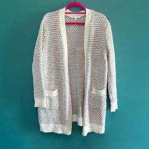 Grace & Lace ivory and taupe popcorn sweater, XL.